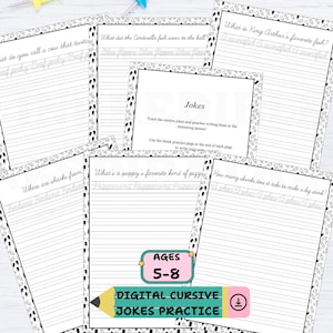 Printable Cursive Joke Worksheet Fun Literacy Lesson Homeschool Handwriting Resource Educational Writing Game Sheet Penmanship Practice