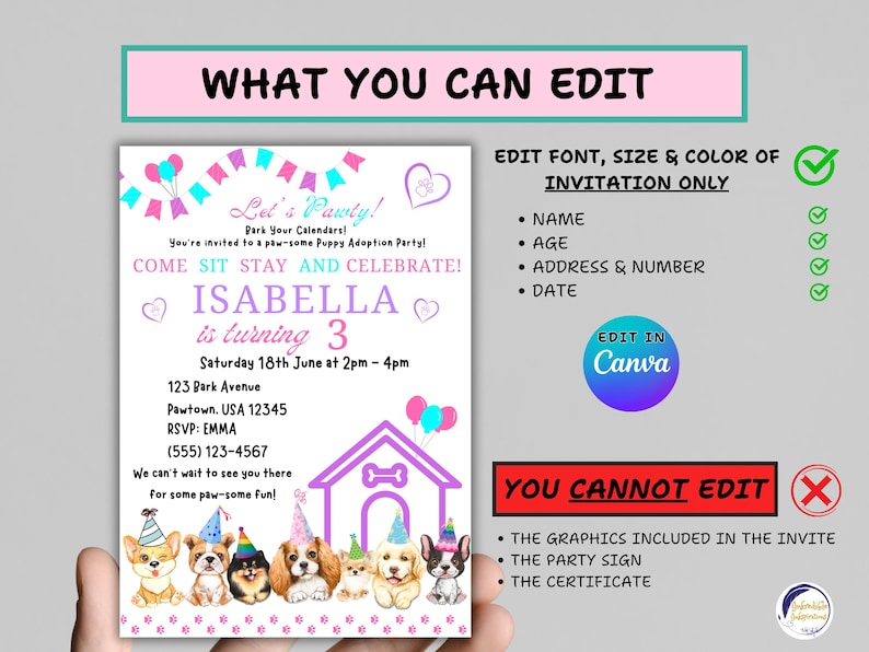 Puppy Party Printable Dog Birthday Bundle Adopt Puppy Set Kid Party ...