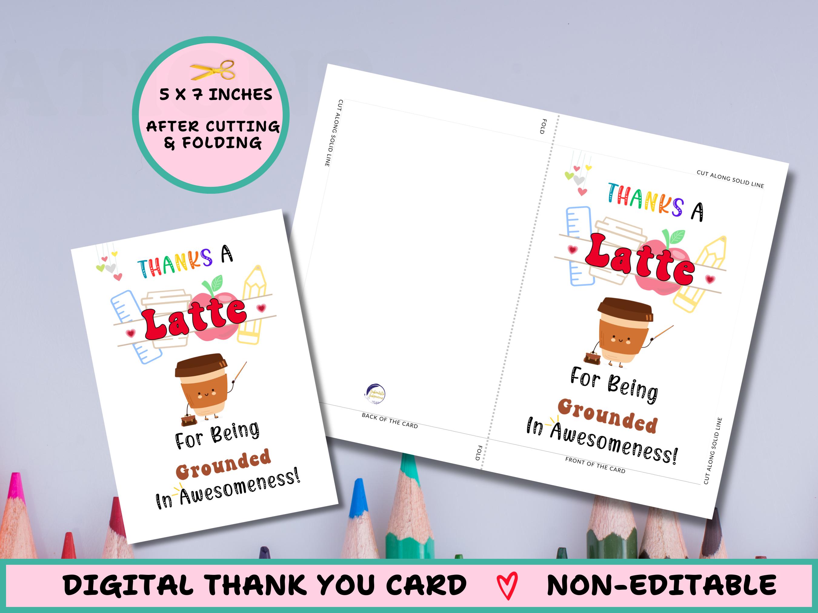 Teacher Appreciation Card Printable Teacher Thank You Card Digital ...