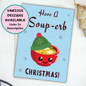 Tarjetas imprimibles Diseños navideños digitales divertidos Juegos de palabras con comida Regalos navideños para ella Regalo para una amiga Tarjeta para amigas Descarga instantánea