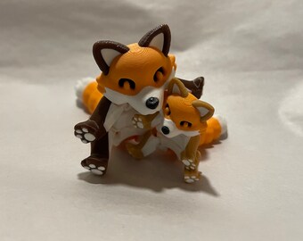 Articulating Mommy & Baby Fox Fidget Toy