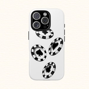 男性用カジノチップスマホケース - ギャンブラーへのギフト、カジノチップデザイン、ポーカープレイヤーアクセサリー、ギャンブル愛好家へのギフト