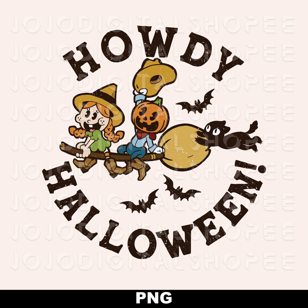 Western Halloween Png Retro Western Png Retro Halloween Png Etsy