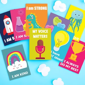 Affirmation Cards for Kids, Motivational Cards, Kids Positivity Cards Kids, Positive quote flash cards, Kids self esteem, confidence