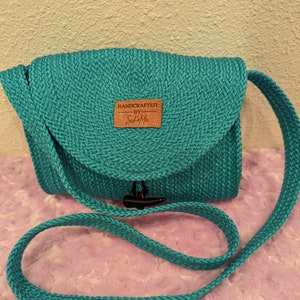 Blue Craft Cord Rope Purse