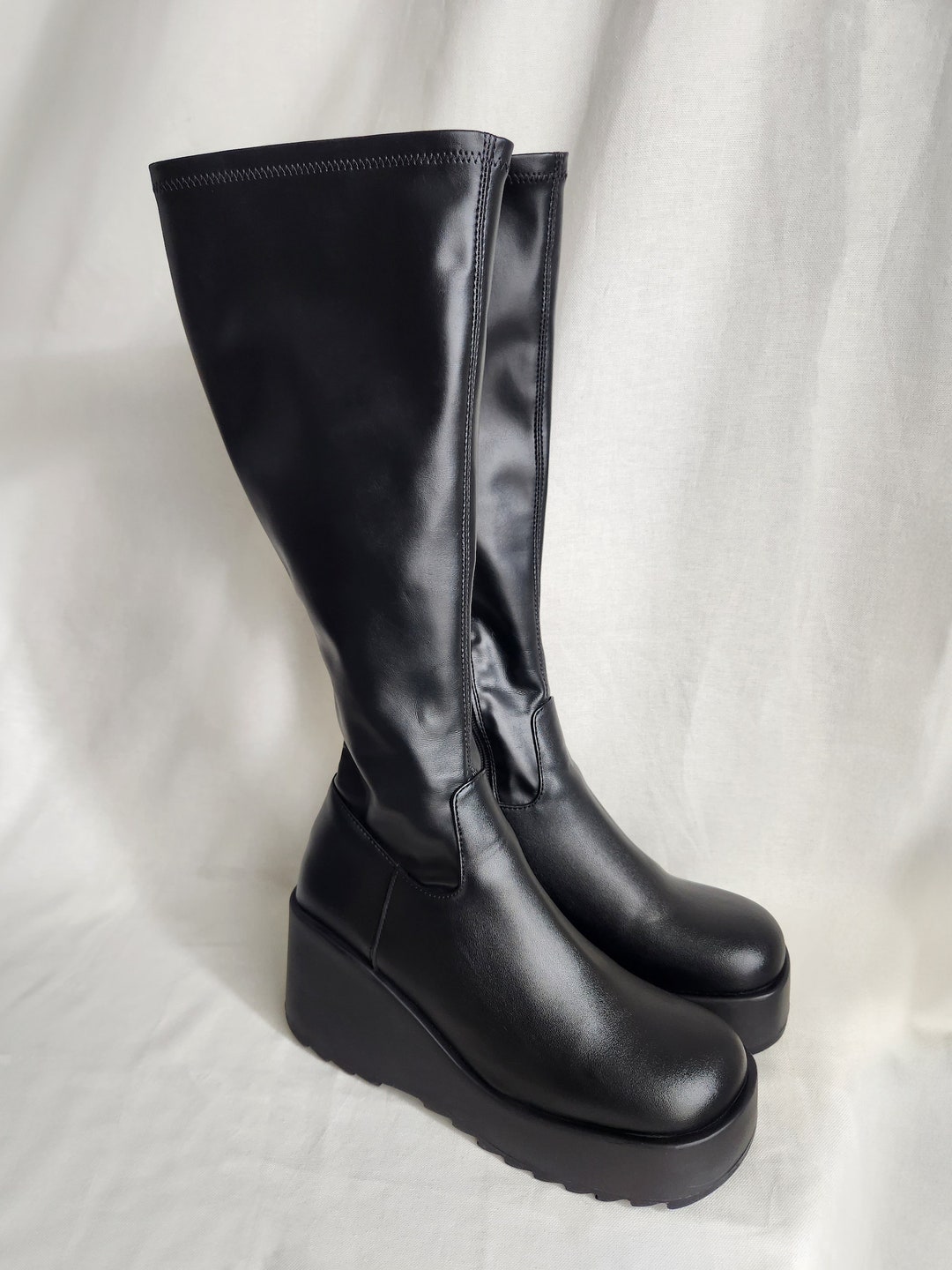 90s knee high platform boots