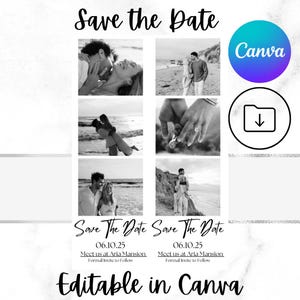 Photo Strip Save The Date, Photo Booth Save the Date, Minimalist Save The Date, Photo Save The Date Template, Modern Save The Date