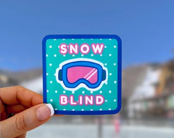 Ski Sticker, Valentines Gift for Skiers Snowboarders, Water Bottle Sticker, Helmet, Mountain, Waterproof, Snow, Skiing Decal, ski trip gift