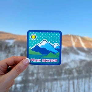 Ski Sticker, Valentines Gift for Skiers Snowboarders, Water Bottle Sticker, Helmet, Mountain, Waterproof, Snow Skiing, Ski trip gift