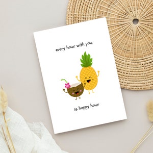 Happy Hour grappige kaart thuis afdrukken Miss You Card afscheid digitale download cadeau baas cadeau collega cadeau grappige kaart bedrijfshumor werkgerelateerd