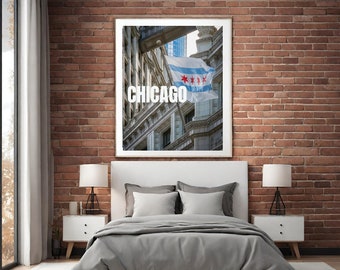 Wand-Kunst-Wand-Dekor Ungerahmt Gedruckte Kunst Chicago-Wand-Dekor-Druck- Urbane Wandkunst Stadt-Kunstdrucke Chicago Poster-Druckkunst