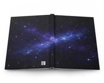 Midnight Indigo Starfield Journal, Galaxy Dust Notebook, Starry Night Writing Diary, Cosmic Space Gift