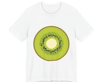 Camiseta con rodajas de kiwi, camiseta con estampado de frutas tropicales verdes, top minimalista de frutas, regalo para amantes de la fruta.
