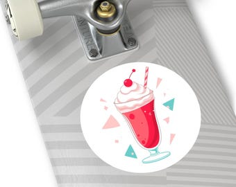 Retro Soda Pop Vinyl Sticker | Whimsical Beverage Art, 50s Fun Design