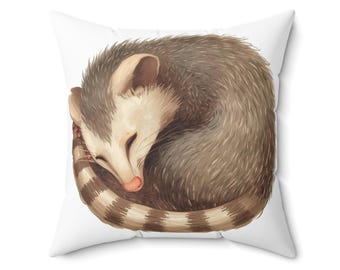 Cozy Opossum Pillow, Cute Animal Decor, Home Accent, Nature-Inspired Cushion, Gift for Animal Lovers, Nursery Throw Pillow
