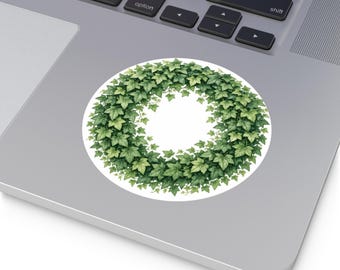 Botanical Study Sticker Ivy Wreath | Green Leaf Circle Decal
