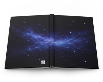 Celestial Indigo Veil Journal, Ethereal Galaxy Notebook, Blue Cosmic Writing Diary