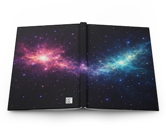 Twin Core Galaxy Dust Journal, Celestial Space Notebook, Cosmic Star Diary, Astronomy Gift