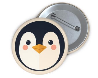 Penguin Enamel Pin, Cute Bird Button, Minimalist Arctic Animal Badge, Winter Gift