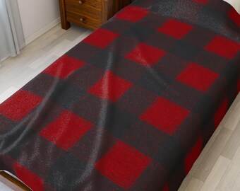 Classic Red and Black Buffalo Plaid Blanket