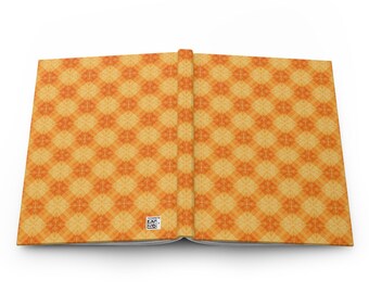 Diario vintage con cuadrícula de diamantes, cuaderno geométrico retro, diario inspirado en los años 70, regalo para escritores