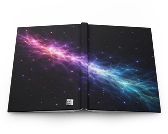 Diagonal Lightstream Galaxy Dust Journal, Starry Space Notebook, Cosmic Writing Journal, Celestial Gift