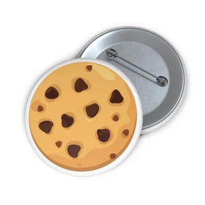 Cookie Enamel Pin, Chocolate Chip Dessert Button, Fun Sweet Accessory