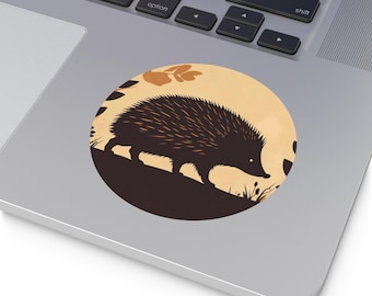 Hedgehog Vinyl Sticker | Cute Woodland Animal Decal, Nature Lover Gift, Journal Accessory
