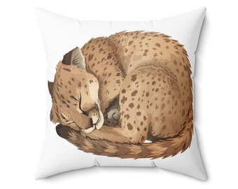Cozy Cuddly Leopard Pillow, Animal Lover Decor, Throw Pillow, Home Accent, Gift for Cat Lovers, Safari Theme