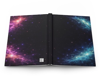 Edge Glow Galaxy Dust Journal, Dark Space Notebook, Celestial Writing Diary, Cosmic Gift