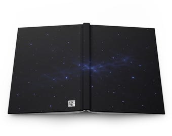 Blue Void Starfield Journal, Minimal Space Notebook, Deep Blue Galaxy Writing Diary