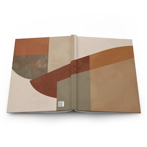 Earth-Tone Geometric Journal, Ochre Rust Sage Notebook, Minimalist Writing Diary