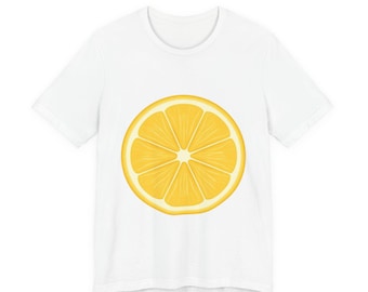Lemon Slice Shirt, Bright Yellow Citrus Graphic Tee, Minimal Fruit Top, Gift for Fruit Lovers
