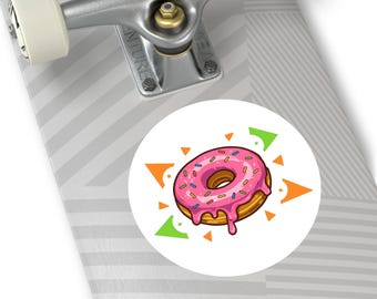 Vinylsticker retro donut | Grillige, zoete traktatiekunst, leuk jaren 50-ontwerp