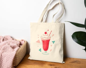 Retro Soda Pop Cotton Canvas Tote Bag | Fun Beverage Tote, Eco-Friendly Grocery & Gift Bag
