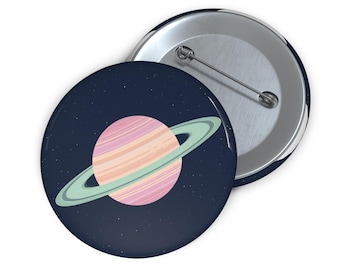 Emaille pin Saturnus, planeetaccessoire, leuk astronomisch cadeau