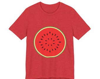 Watermelon Slice Shirt, Red and Green Fruit Graphic Tee, Minimal Summer Top, Gift for Fruit Lovers