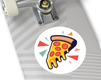 Zany Pizza Vinyl Sticker | Retro Food Art, Fun 50s Design, Eco-Friendly