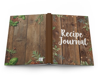 Recipe Hardcover Journal | Rustic Kitchen Notebook, Cooking Gift, Family Recipe Keeper