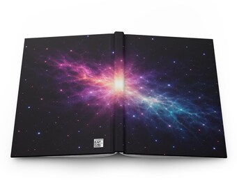 Radiant Core Galaxy Dust Journal, Glowing Space Notebook, Cosmic Writing Diary, Starry Gift