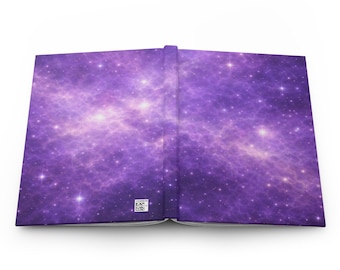 Cosmic Lavender Galaxy Dust Journal, Dreamy Starry Notebook, Spiritual Writing Diary