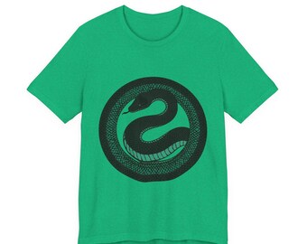 Snake Circle Shirt, Coiled Snake Graphic Tee, Minimalist Serpent Shirt, Nature-Inspired Gift