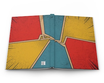Dagboek komische stijl, notitieboek retro pop-art, vintage komisch dagboek, leuk cadeau voor schrijvers, dagboek esthetiek