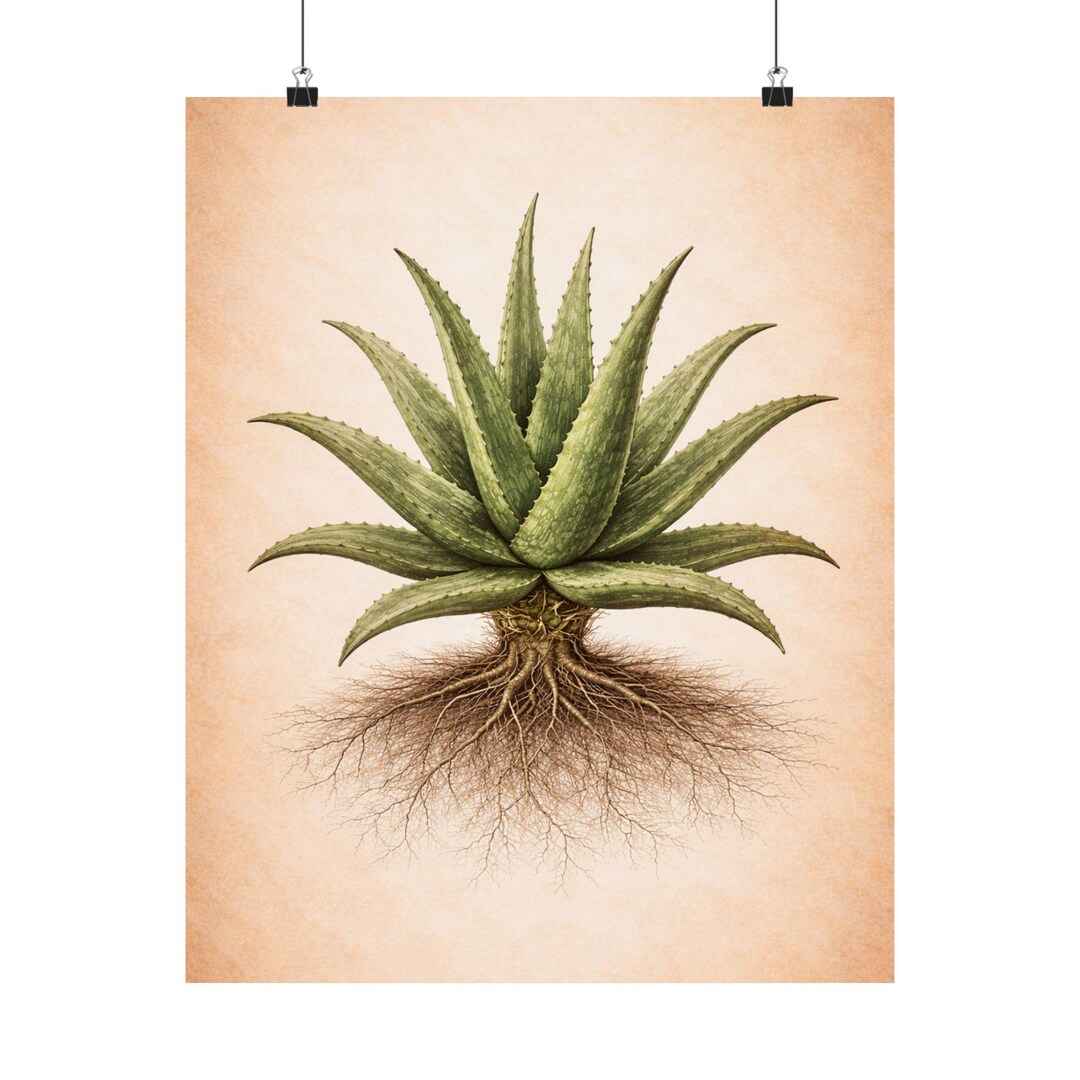 Botanical Study Poster Aloe Vera Plant Print, Succulent Botanical Wall ...