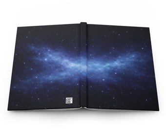 Arctic Blue Nebula Journal, Cool Tone Galaxy Notebook, Modern Cosmic Writing Diary