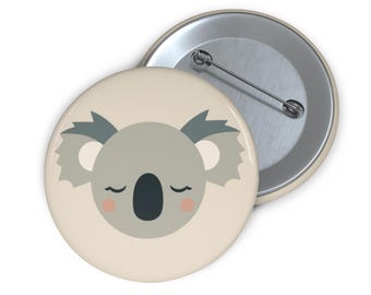 Koala Enamel Pin, Cute Animal Button, Minimalist Bear Badge, Nature Lover Gift