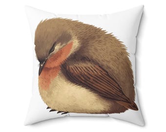 Cozy Robin Pillow, Decorative Bird Cushion for Home, Living Room Decor, Gift for Bird Lovers, Soft Throw Pillow