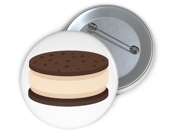 Emaille pin ijsbroodje, ronde dessertknop, leuk zoet accessoire