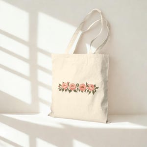 Pink Peony Tote Bag | Floral Cotton Canvas Bag | Eco-Friendly Reusable Shopping Bag | Gift for Flower Lovers, Spring Decor