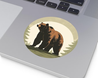 Bear Vinyl Sticker | Rustic Forest Animal Decal, Wilderness Decor, Nature Lover Gift